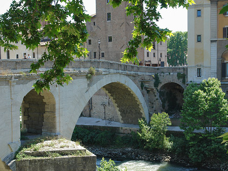 Foto Ponte Fabricio zwischen Bäumen - Rom